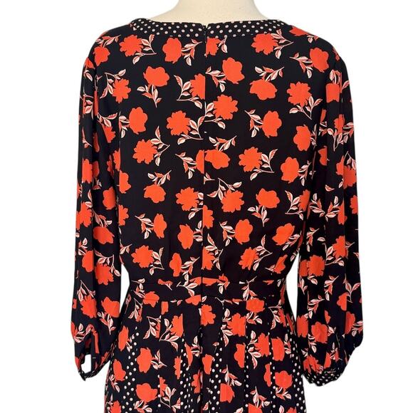 Ann Taylor Black and Red Floral Mini Dress - Picture 8 of 11